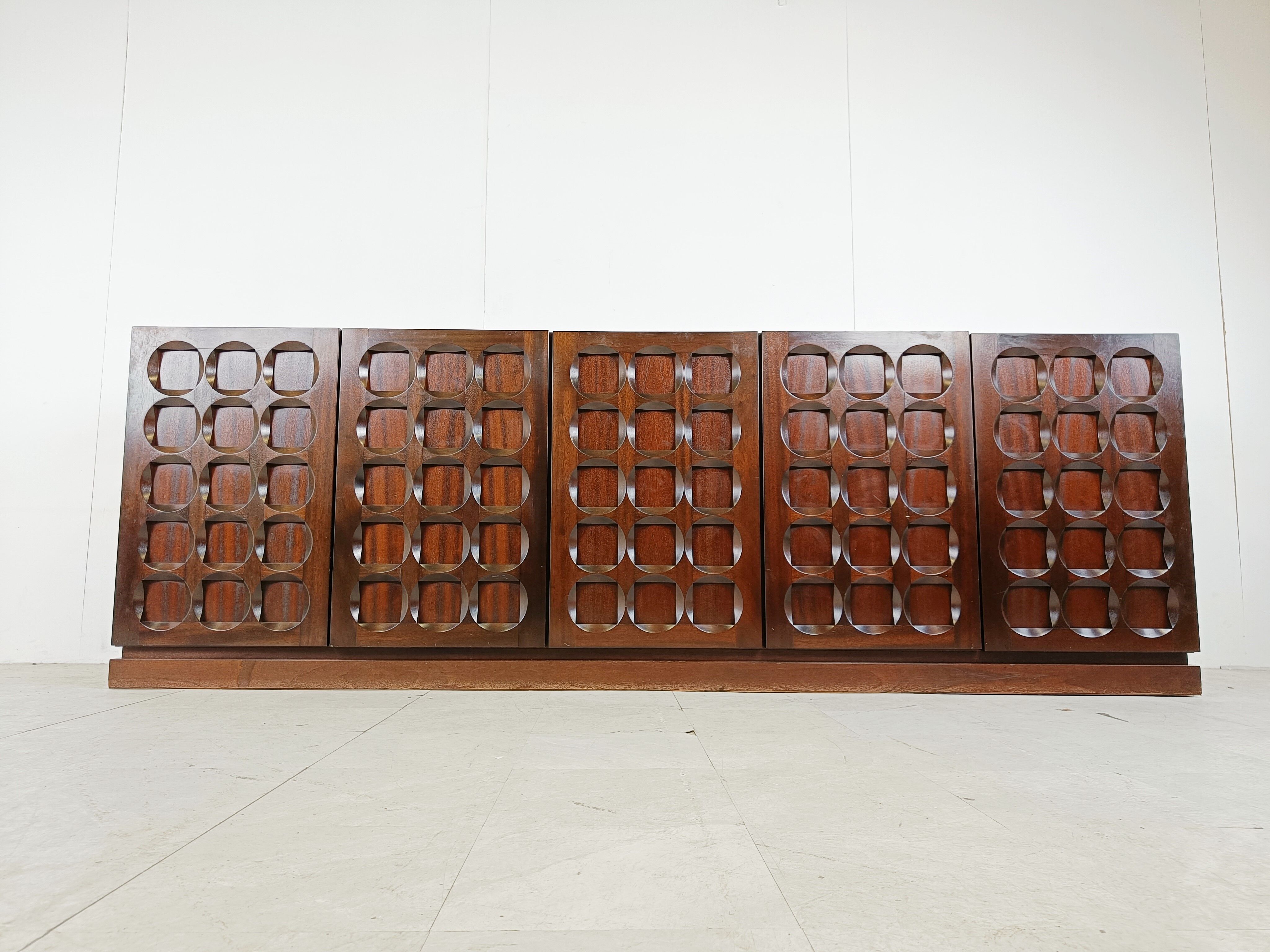 Graphical brutalist credenza, 1970s