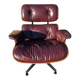 Original Eames lounge chair by Herman Miller in burgundy rosewood.