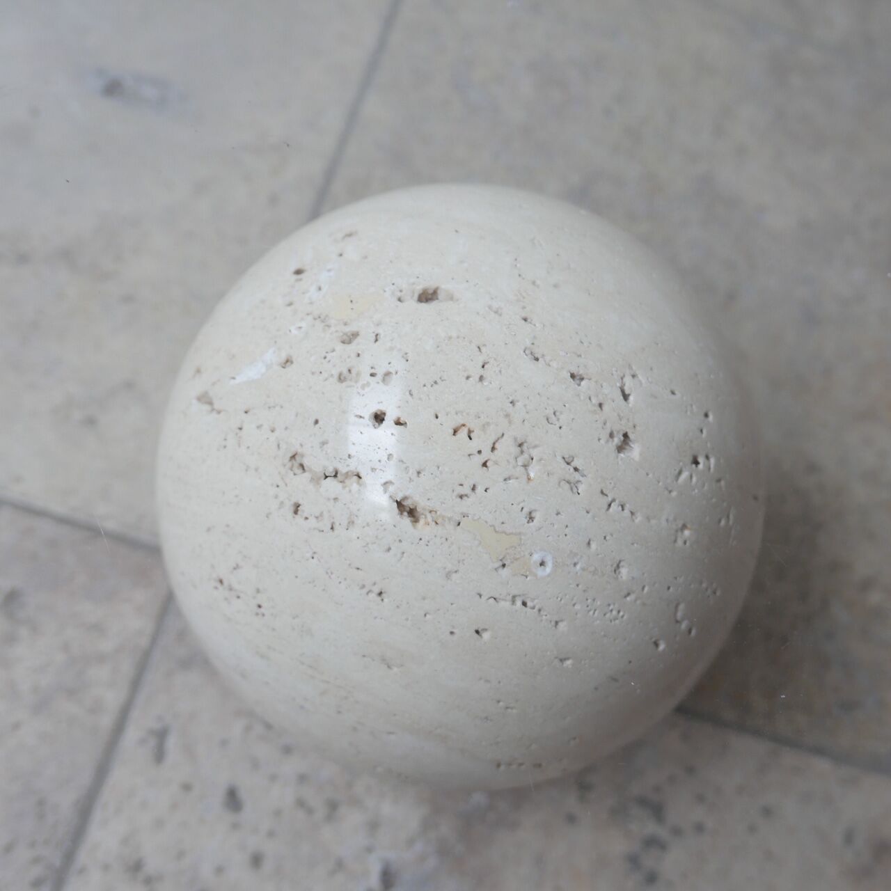 Italian Mid-Century Travertine Geometric Coffee Table attributed to Massimo and Lella Vignelli