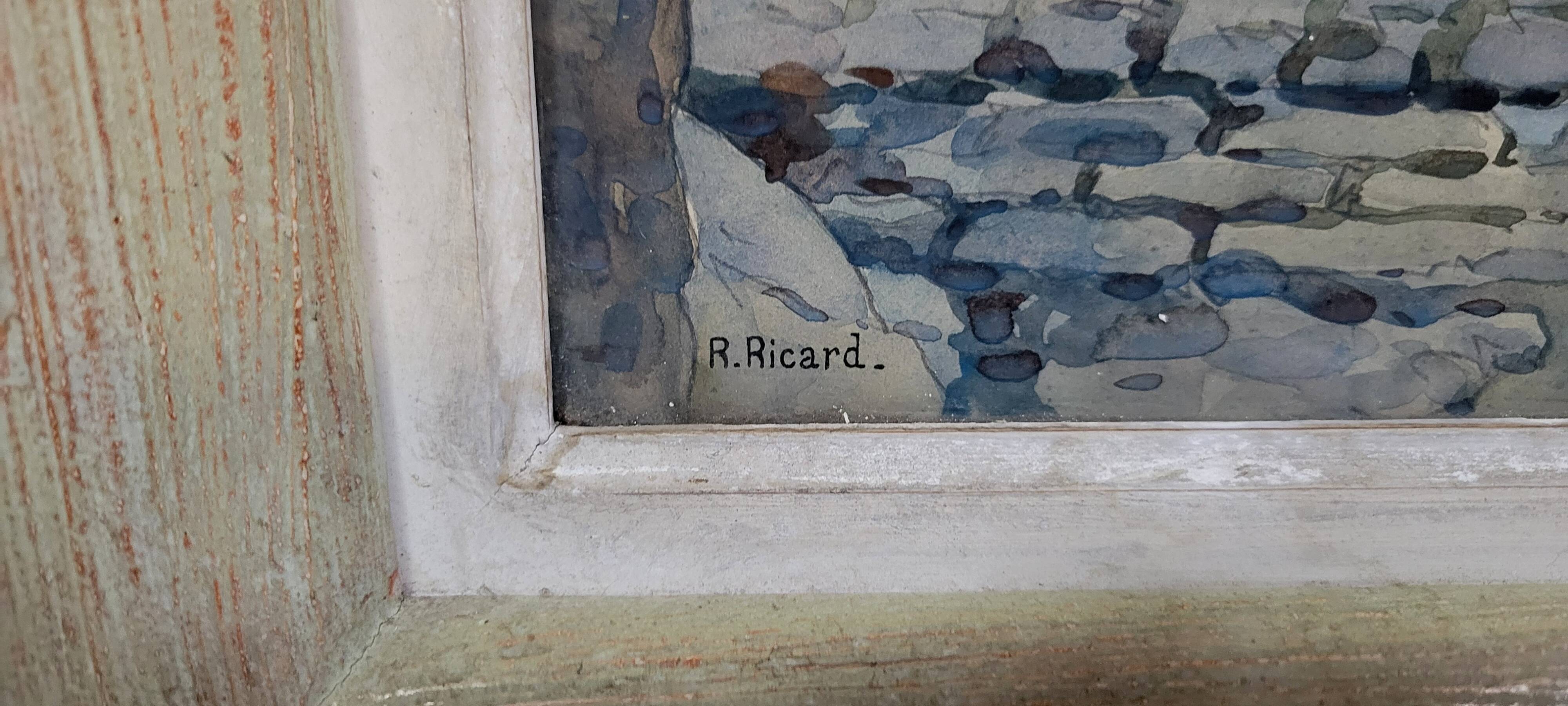 René Ricard: Figurative watercolor depicting an architectural view