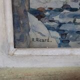 René Ricard: Figurative watercolor depicting an architectural view