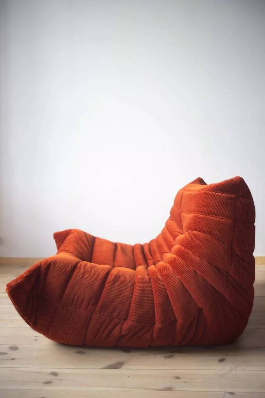 Set of Togo lounge chair and pouf by Michel Ducaroy for Ligne Roset, 1973