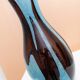 XL Murano glass vase - light blue and brown - mid-century vintage design table decoration - Italy 1970s