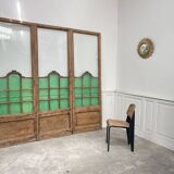 Art Deco Brasserie Screen in Wood and Glass