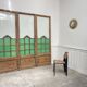 Art Deco Brasserie Screen in Wood and Glass