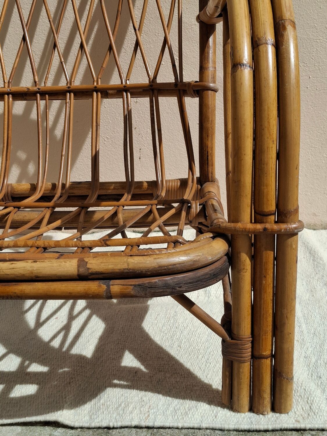 Audoux-Minnet rattan armchair 1950