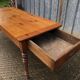 Antique farmhouse table in solid cherry wood in Louis Philippe style.
