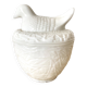 Sucrier oiseau en opaline blanche