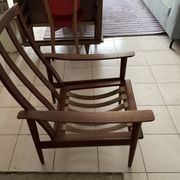 Scandinavian armchair with yellow cushions, original from the 1950s/60s.