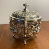 Sugar bowl, silver-plated bonbonnière, late 19th century.