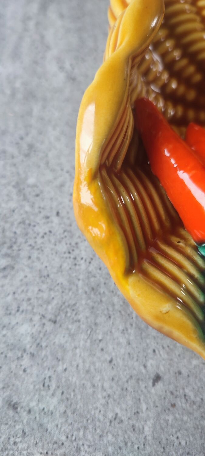 "Carrot Basket" slipware dish, Vallauris