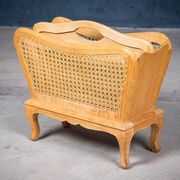 Magazine Rack in Oak and Rush, Denmark, 1960s