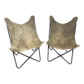 Pair of Butterfly AA armchairs by Hardoy Ferrari, Bonet Antoni Kurchan Juan 1980