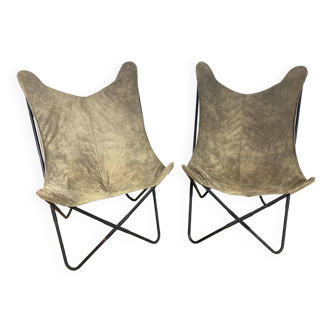 Pair of Butterfly AA armchairs by Hardoy Ferrari, Bonet Antoni Kurchan Juan 1980