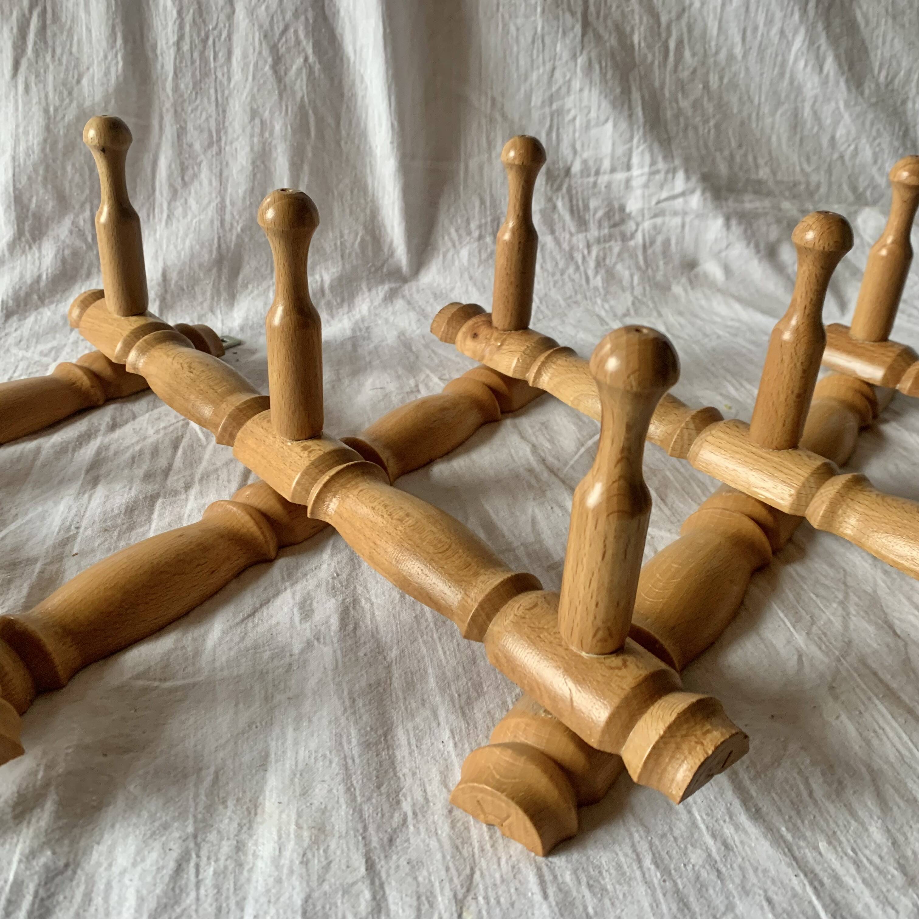 Vintage wooden accordion coat rack