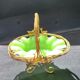 Panier vide poche en opaline verte ( uranium/ ouraline)
