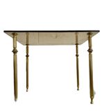Vintage "gold" brass side table with smoked glass top