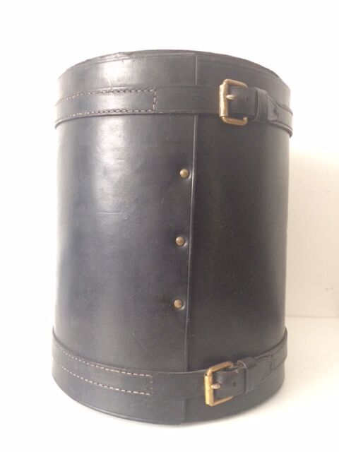 1950 leather paper basket