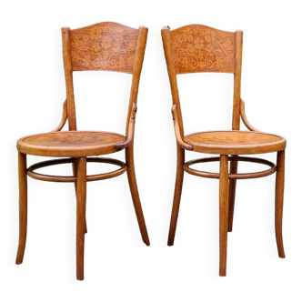 Paire de chaises bistrot 1900 suisse