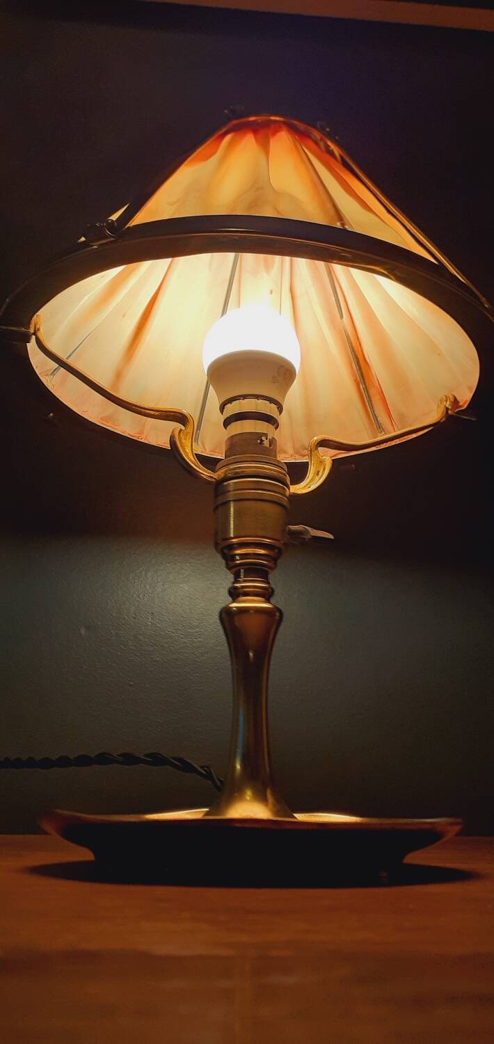 Lamp, Art Nouveau pocket, bronze noodle