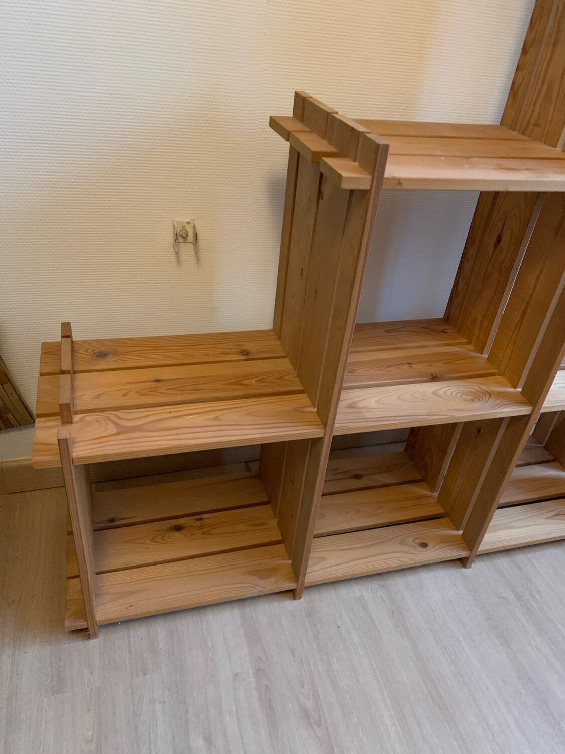 Vintage Mountain Pine Staircase Bookcase Circa 1980