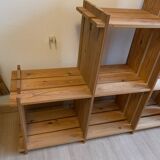 Vintage Mountain Pine Staircase Bookcase Circa 1980