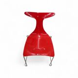 6 x Delfy chair by Gino Carollo for Ciacci Kreaty / Italy 1990s / 2 x red - 4 x black