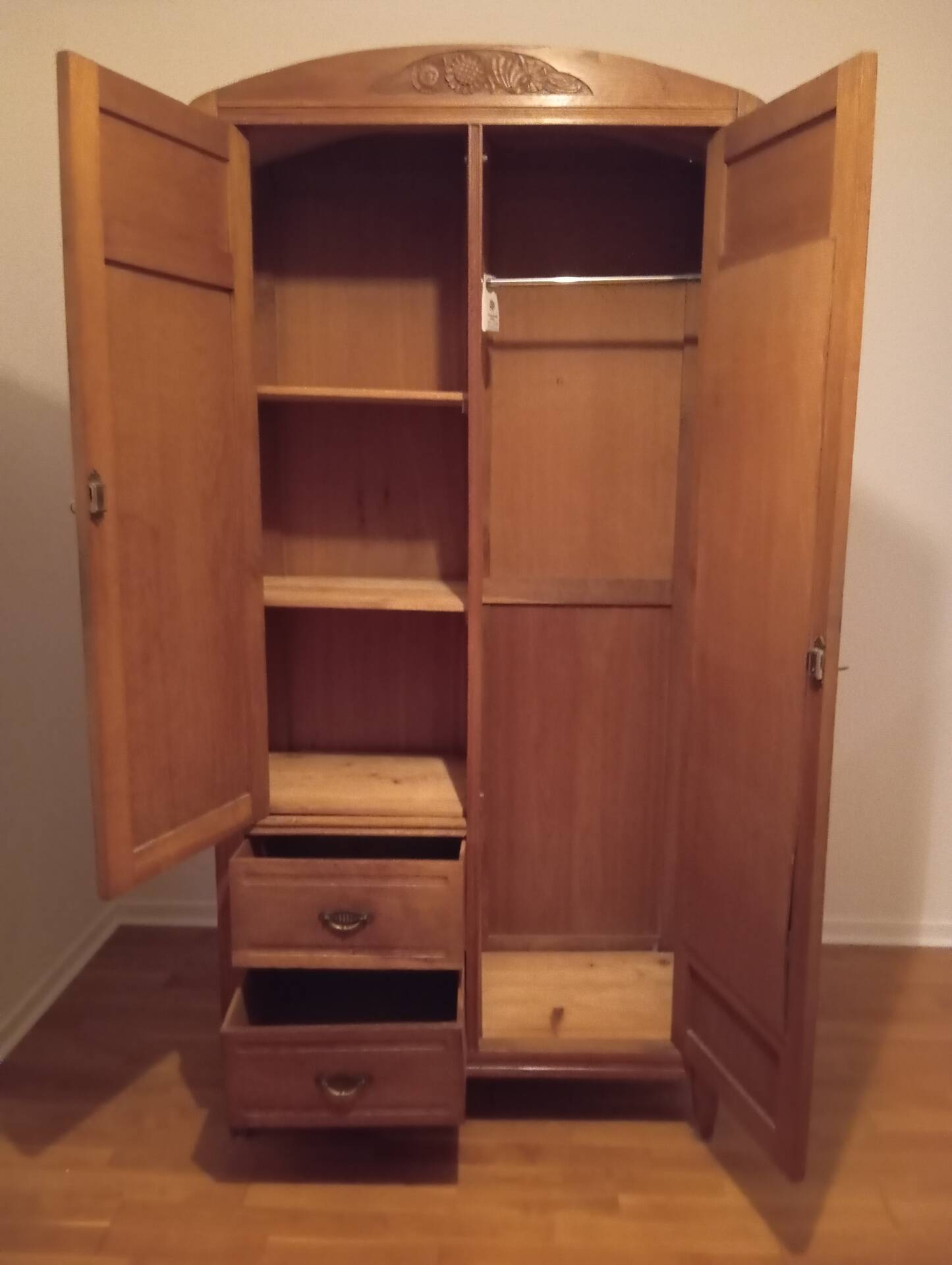 Parisian Art Deco wardrobe in solid oak