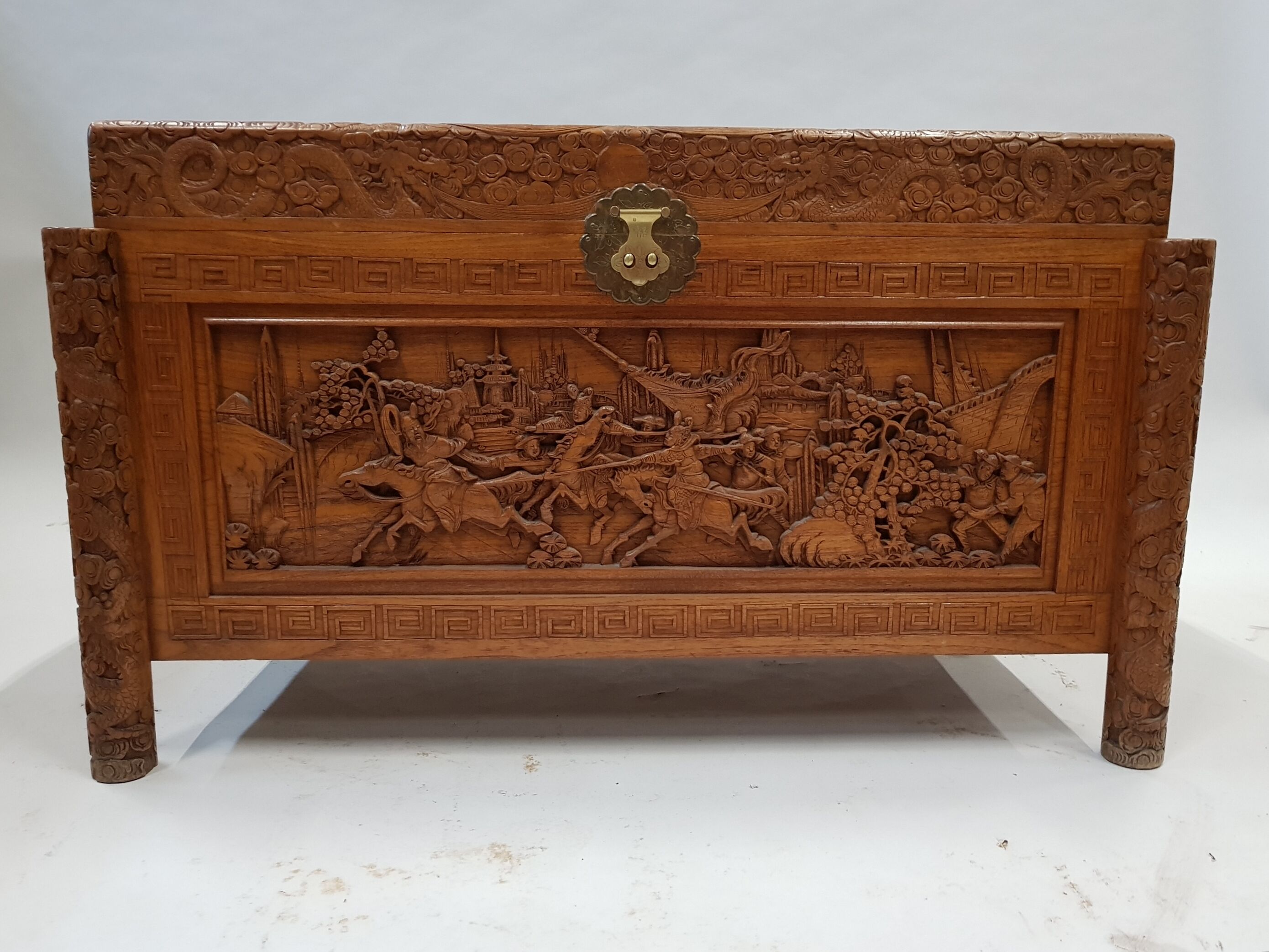Hong Kong carved wooden chest