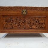 Hong Kong carved wooden chest