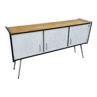 Enfilade vintage en formica et bois / meuble de rangement télé TV hifi