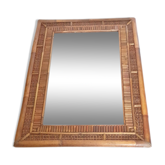 bamboo rattan mirror Italy 20th century 1940-1950