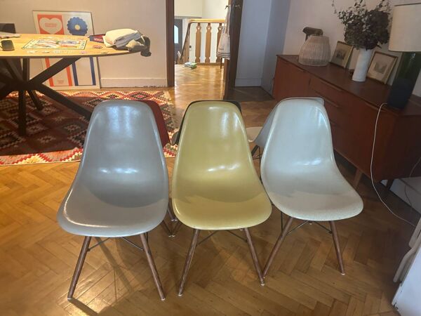 Ensemble de 6 chaises Eames des années 60, Herman Miller