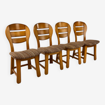 Set of 4 vintage modernist oak dining chairs, 1960s