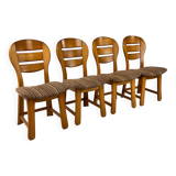 Set of 4 vintage modernist oak dining chairs, 1960s