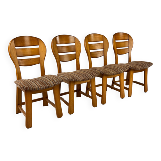 Set of 4 vintage modernist oak dining chairs, 1960s