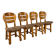 Ensemble de 4 chaises de salle à manger vintage en chêne moderniste, années 1960