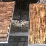 Two vintage bistro tables