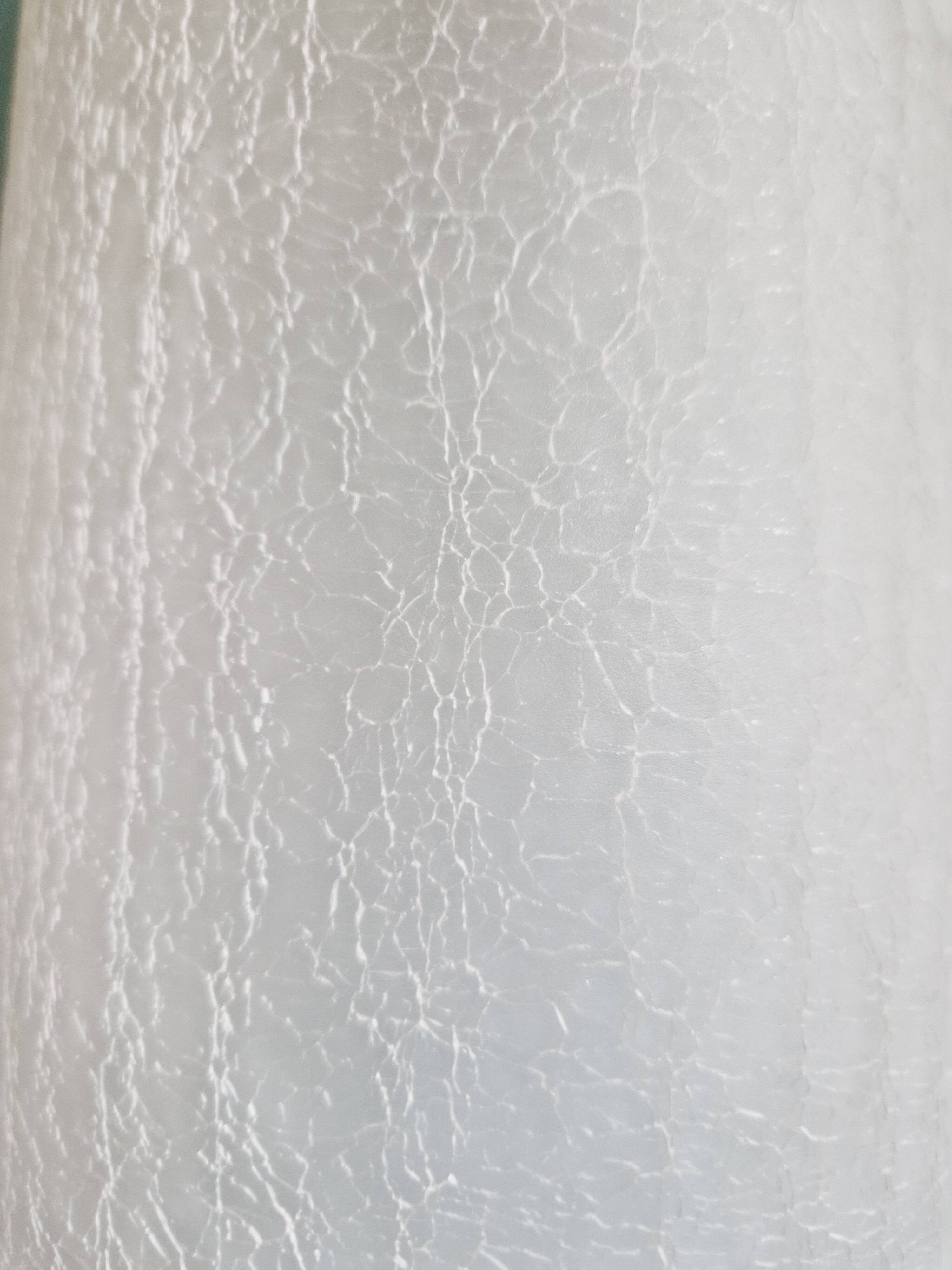 Pair of Mid Century Pendant Lights in Brass and Clear Crackle Glass, 1950s