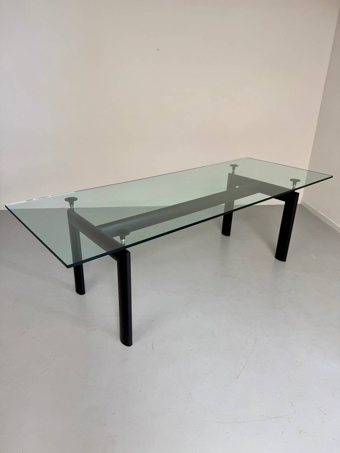 Le Corbusier Cassina LC6 vintage glass dining table