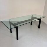 Le Corbusier Cassina LC6 vintage glass dining table
