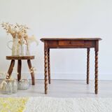 Turned wood side table - and its drawer