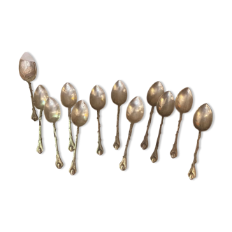 Box of 12 silver metal spoons