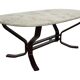 Table basse vintage en bois et marbre Design minimaliste Suède années 70