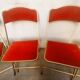 4 golden foldable chairs in scarlet velvet