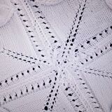 Knitted white cotton bedspread