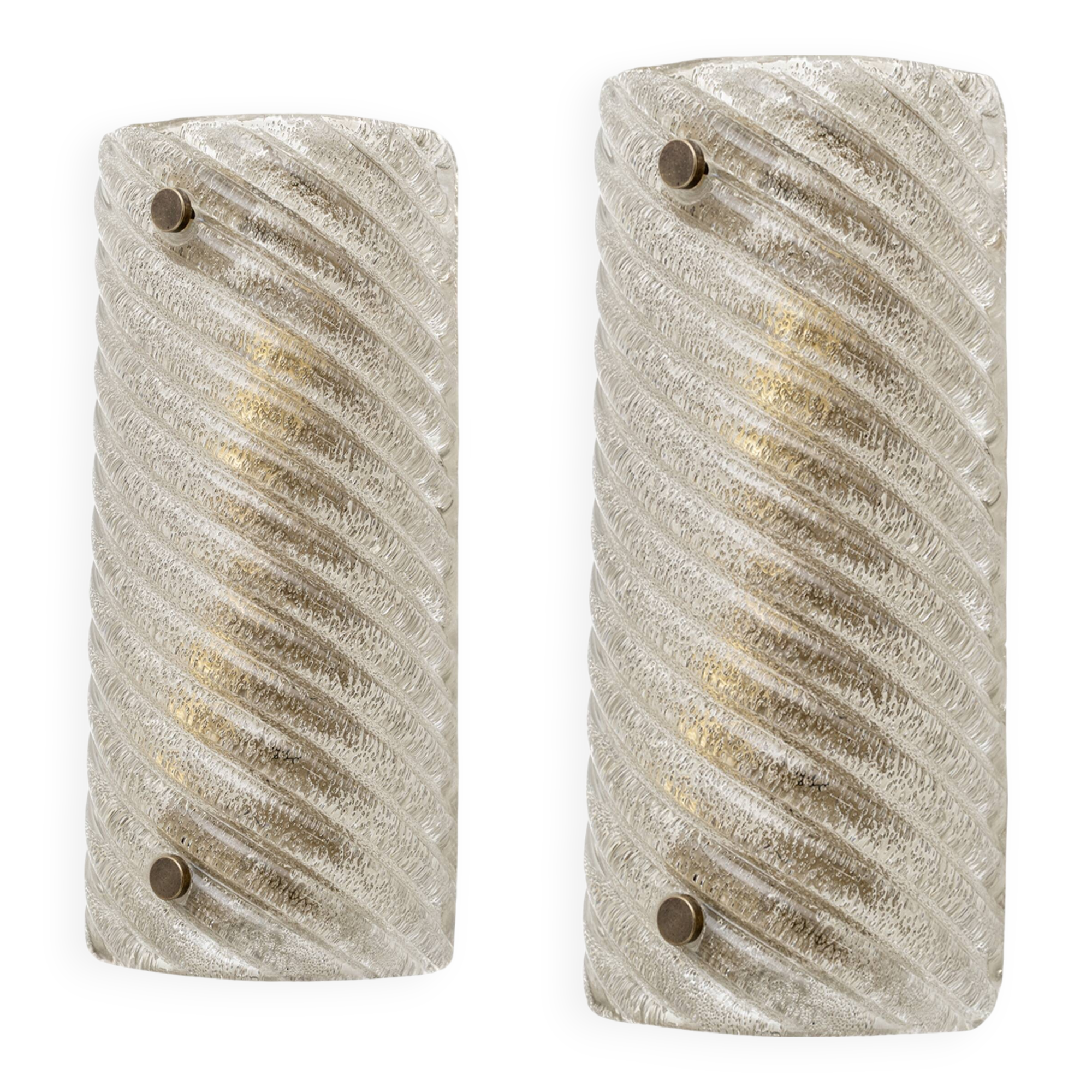 Pair of Smoked Twisted Sconces /cm H30