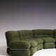 Vintage olive green modular sofa, Italy, 1970s