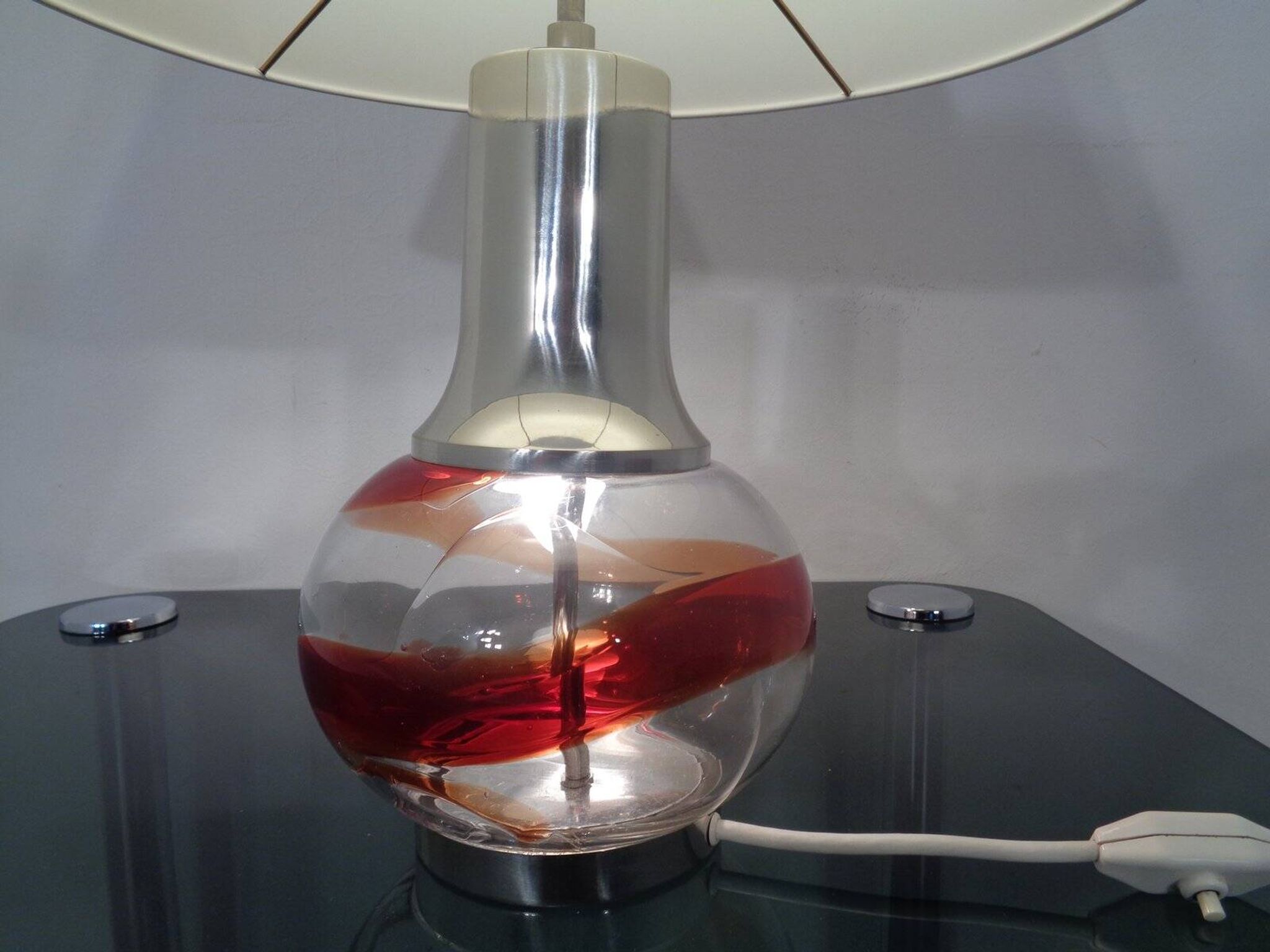 Italian Glass Floor Lamp, 1970s
