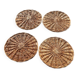Set of 4 wicker trays